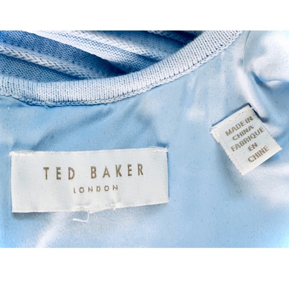 Ted Baker ‘Nadyne’ Ottoman Ribbed Light Blue Dress - Picture 5 of 5